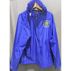 Waterproof Hood Windbreaker Jacket Men's XL Blue Black Master Logo Zip North End